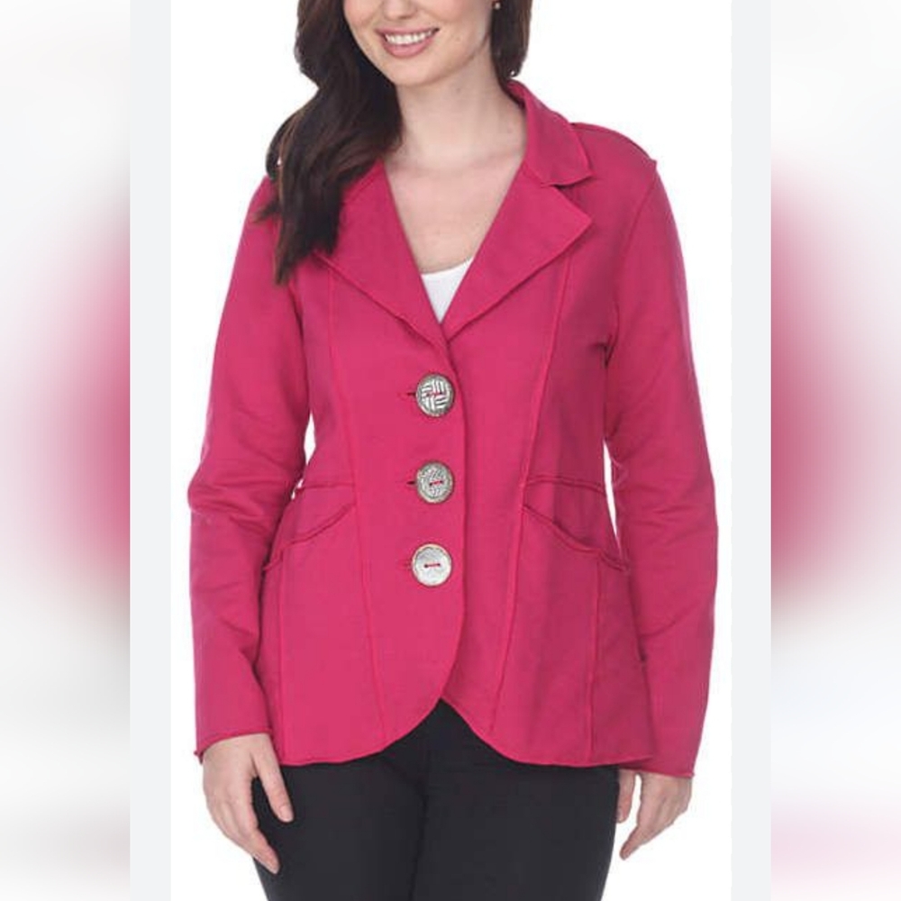 Neon Buddha Women's Pink Long Sleeved Button Front Jacket EUC Size XS